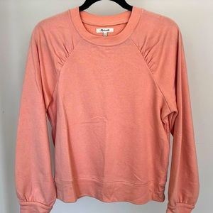 Madewell rushed raglan coral peach sweatshirt womens size medium